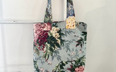 Vintage Barkcloth Tote Bag